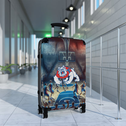 California State University Fresno Bulldogs Football Team Luggage Bag Rolling Suitcase Spinner