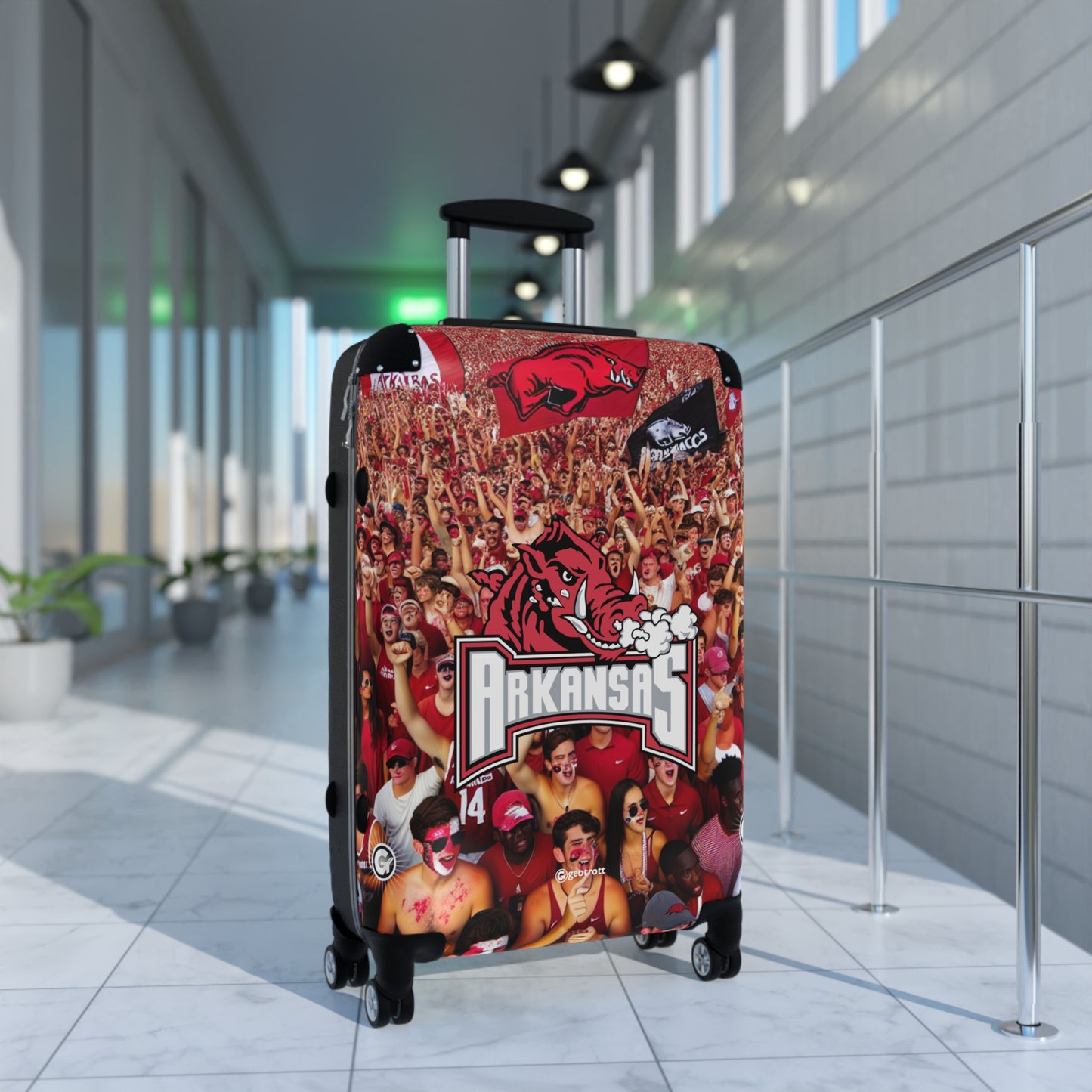 Arkansas Razorbacks Football Team Luggage Bag Rolling Suitcase Travel Accessories