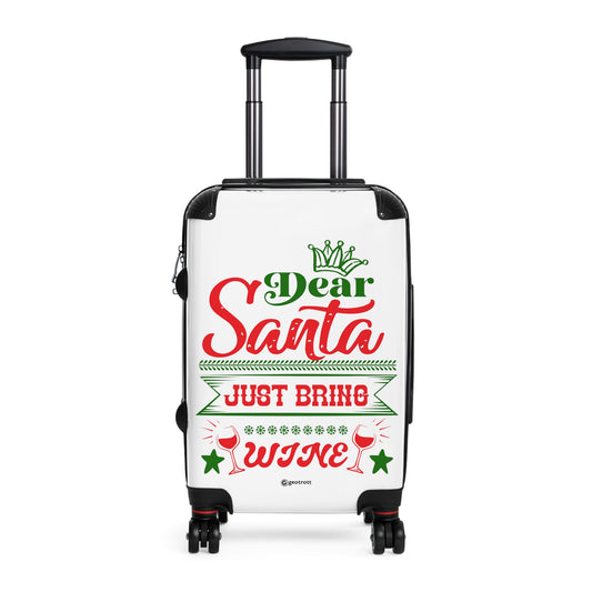 Christmas Season Dear Santa Claus Just Bring Wine Luggage Bag Rolling Suitcase Travel Accessories