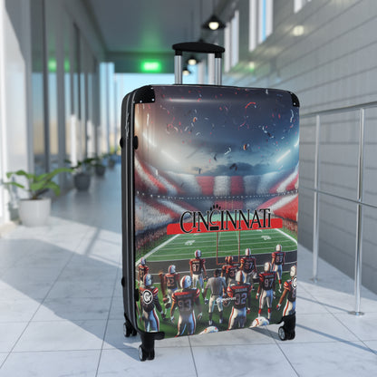 Cincinnati University Bearcats Football Team Luggage Bag Rolling Suitcase Spinner