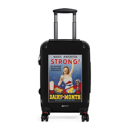 National Dairy Council Make America Strong! by Making Americans Stronger Vintage Posters Retro Ad Luggage Bag Rolling Suitcase Spinner