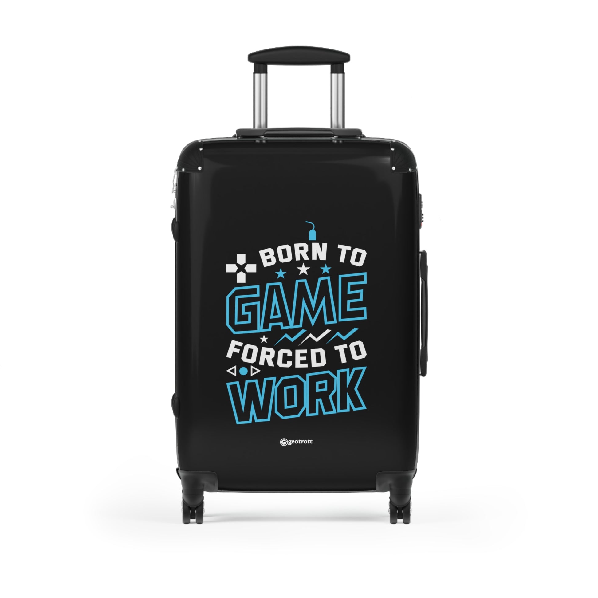 Born to Game Forced to Work Gamer Gaming Suitcase-Bags-Geotrott