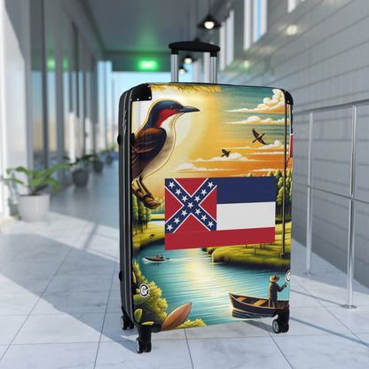 Mississippi USA STATE FLAGS Luggage Bag Rolling Suitcase Travel Accessories