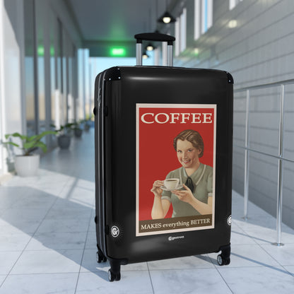 Coffee Makes everything Better Vintage Posters Retro Ad Luggage Bag Rolling Suitcase Spinner