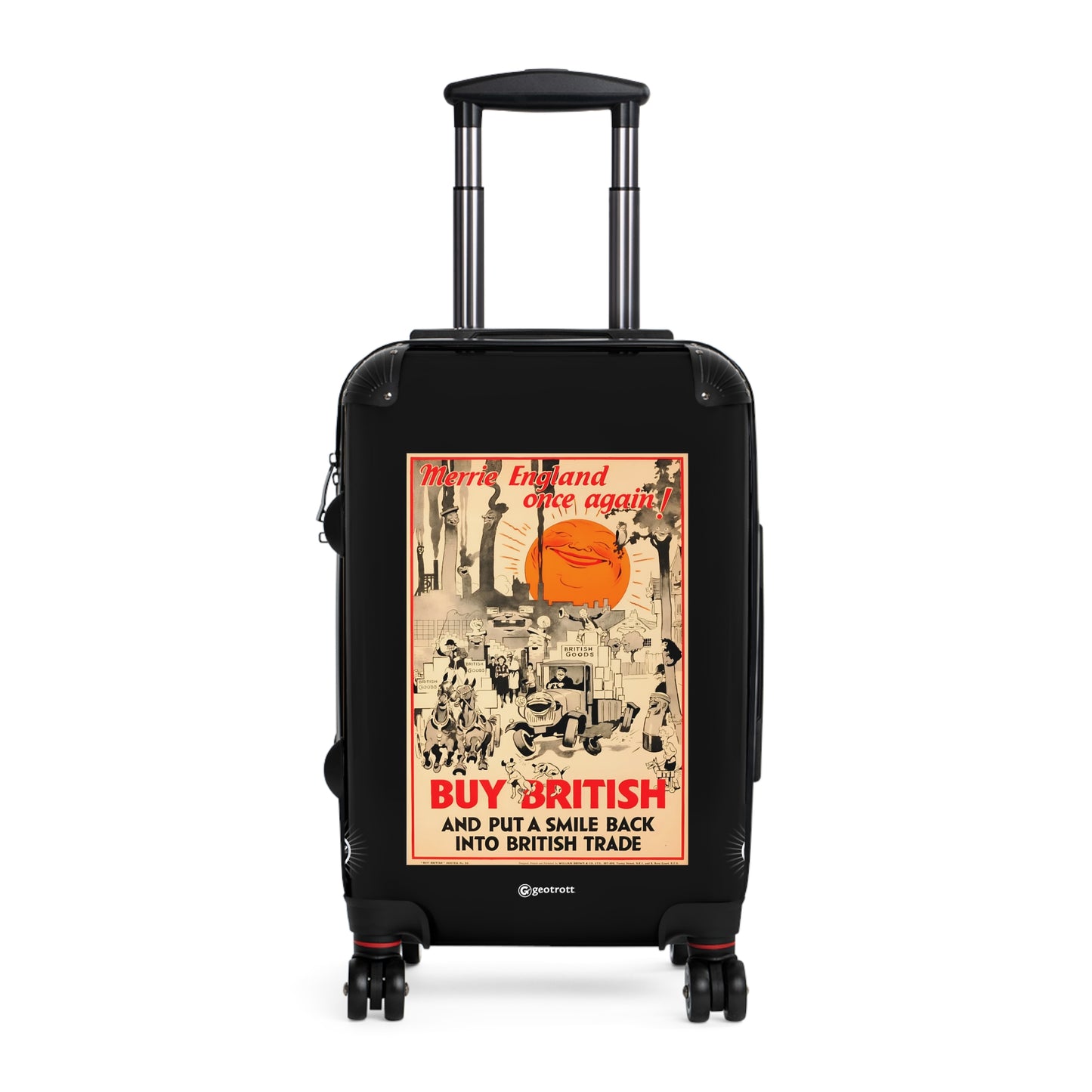 Merrie England once Again Buy British Vintage Posters Retro Ad Luggage Bag Rolling Suitcase Spinner