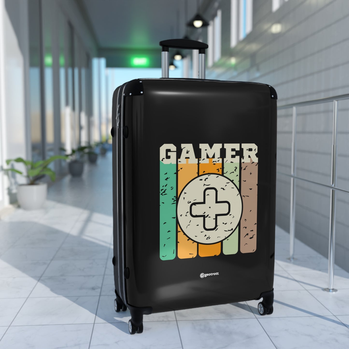 Gamer Plus Sign Gamer Gaming Suitcase-Bags-Geotrott