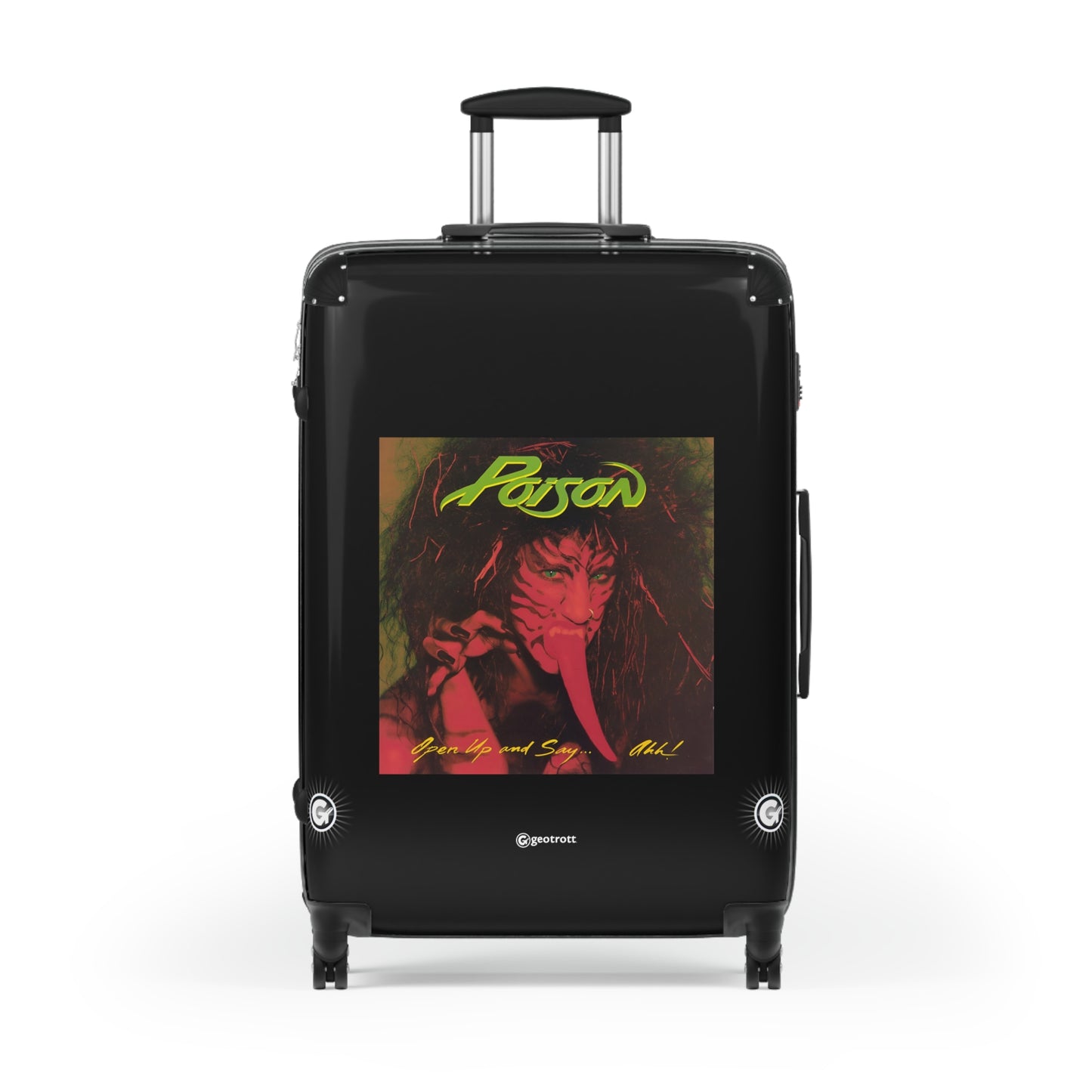 Poison Open up and Say Ahh Eighties Music Album Luggage Bag Rolling Suitcase Spinner