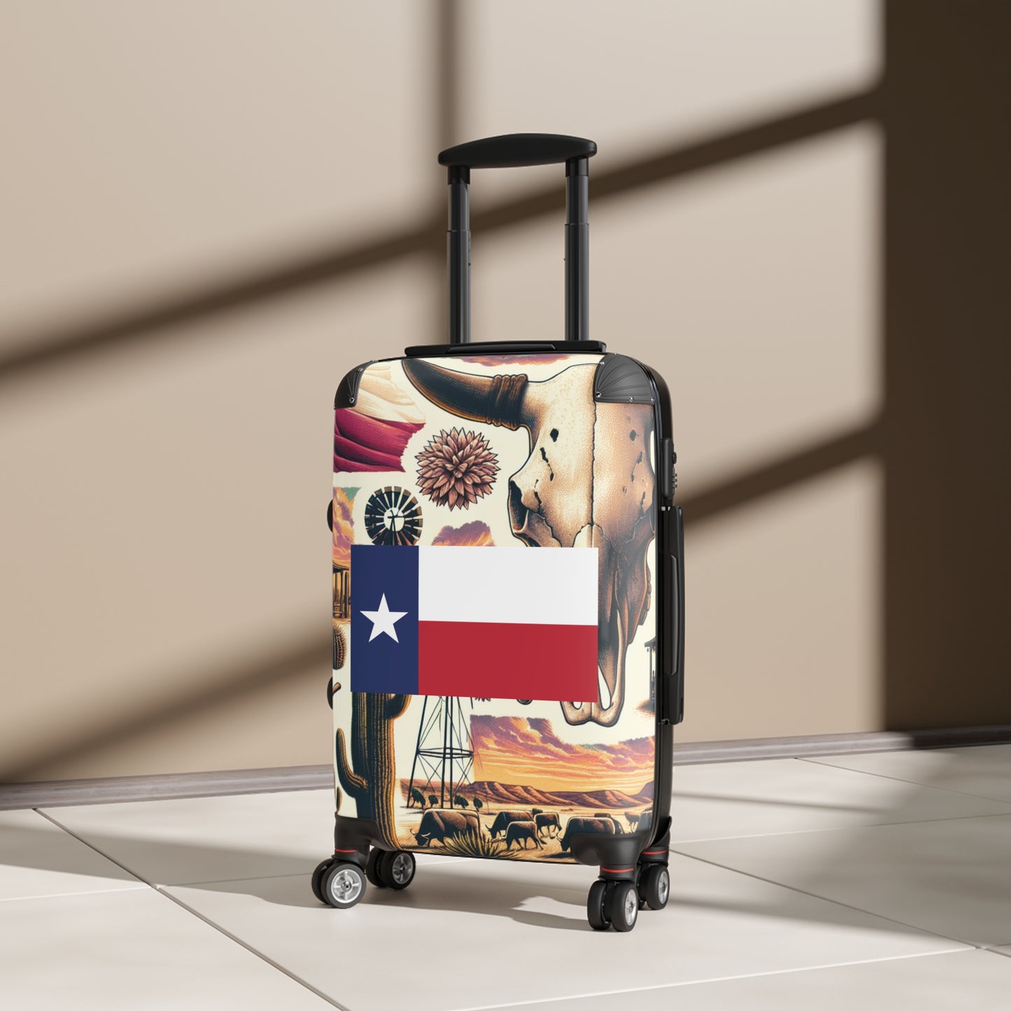 TEXAS USA STATE FLAGS Luggage Bag Rolling Suitcase Spinner