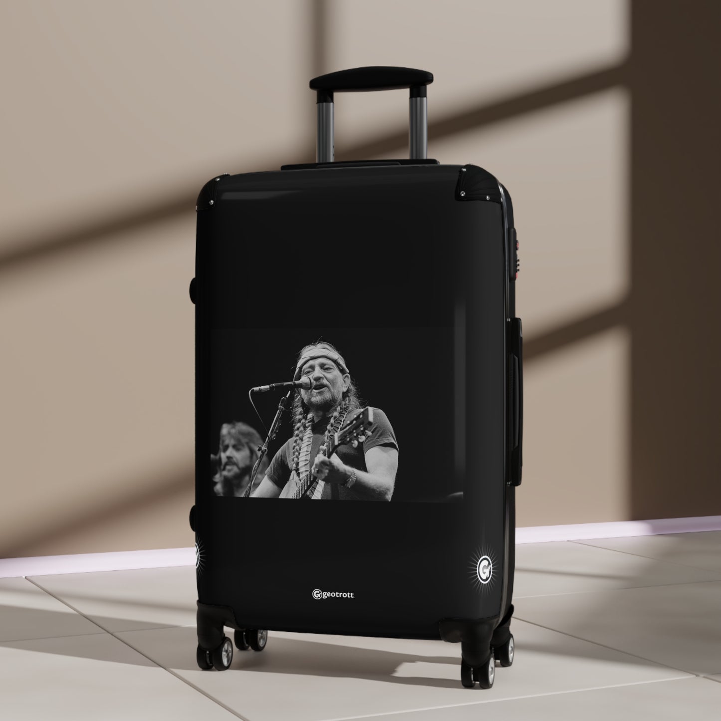 WillieNelson Playing Guitar and Singing Luggage Bag Rolling Suitcase Spinner