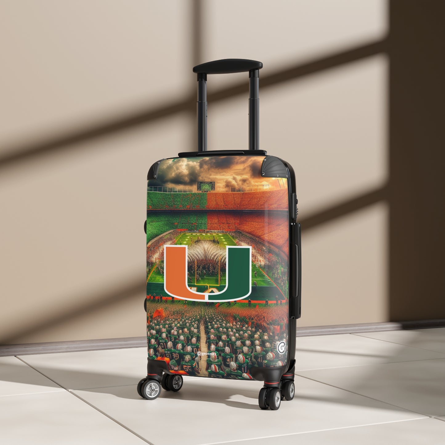 Miami University Hurricanes Football Team Luggage Bag Rolling Suitcase Spinner