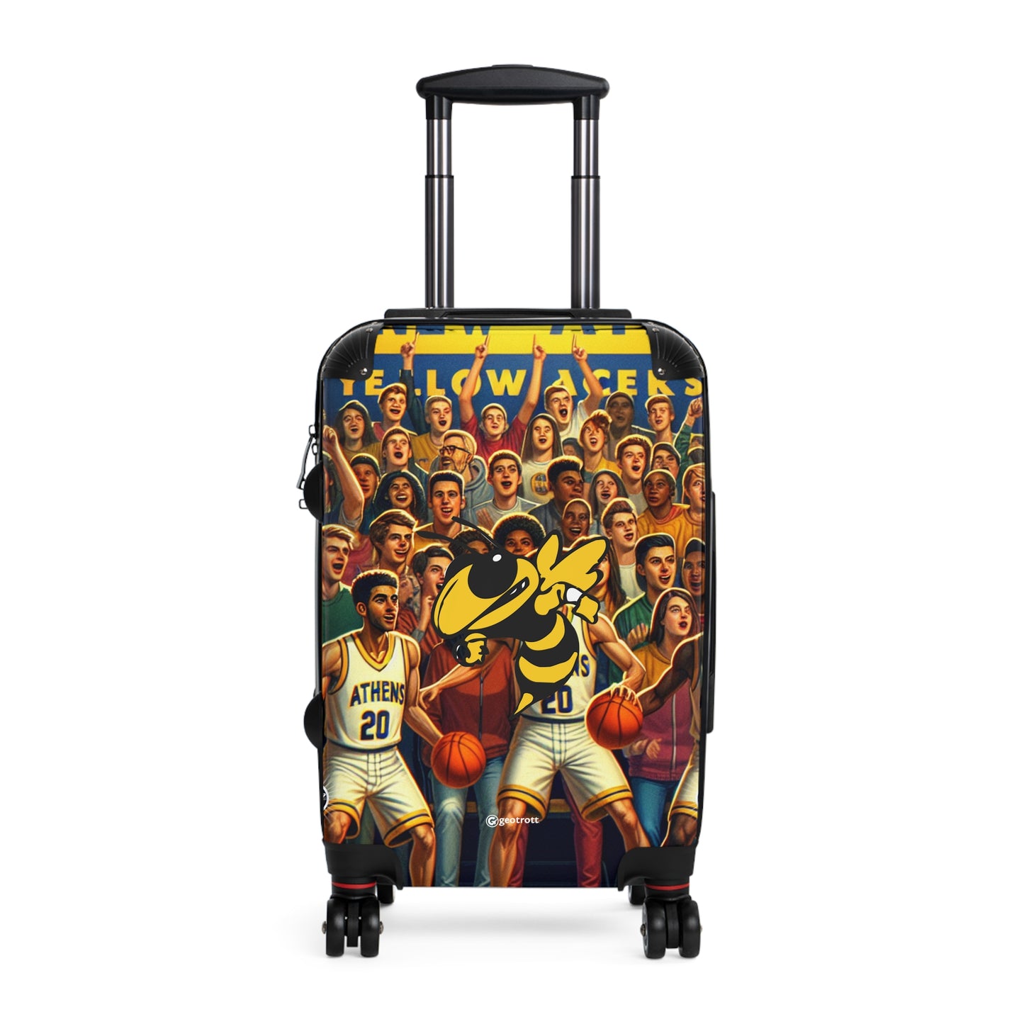 New Athens Yellow Jackets Varsity Basketball Team Luggage Bag Rolling Suitcase Spinner