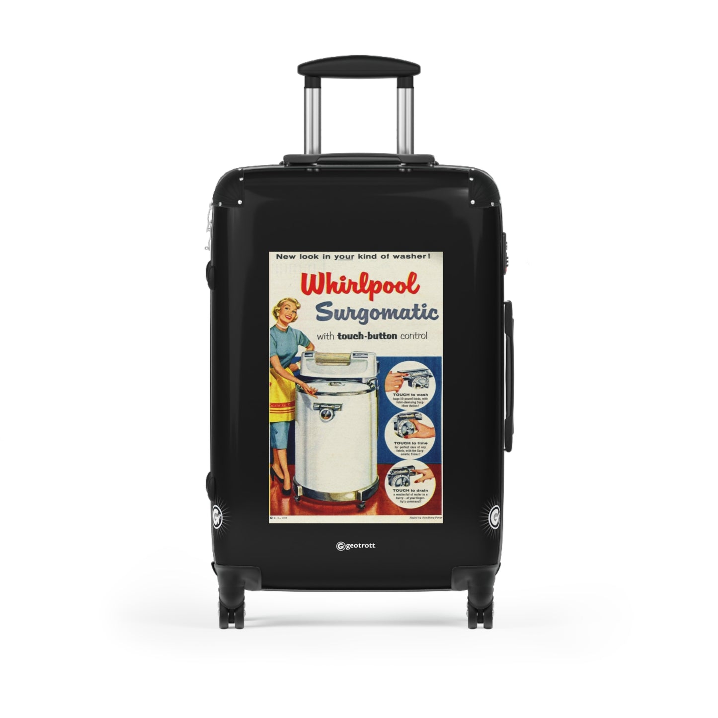 Whirlpool’s Surgomatic Washer Vintage Posters Retro Ad Luggage Bag Rolling Suitcase Spinner