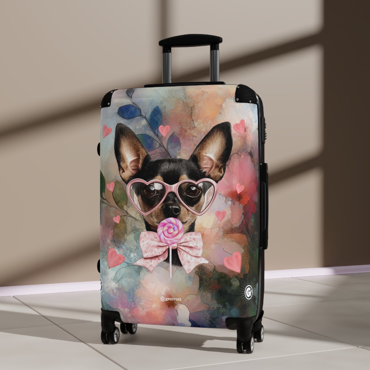 Lollipop Dreams Chihuahua Luggage Bag Rolling Suitcase Spinner