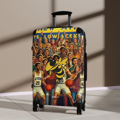 New Athens Yellow Jackets Varsity Basketball Team Luggage Bag Rolling Suitcase Spinner