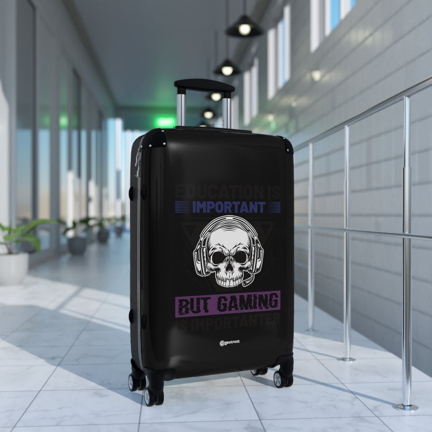 Education is Important but Gaming is Importanter Gamer Gaming Suitcase-Bags-Geotrott