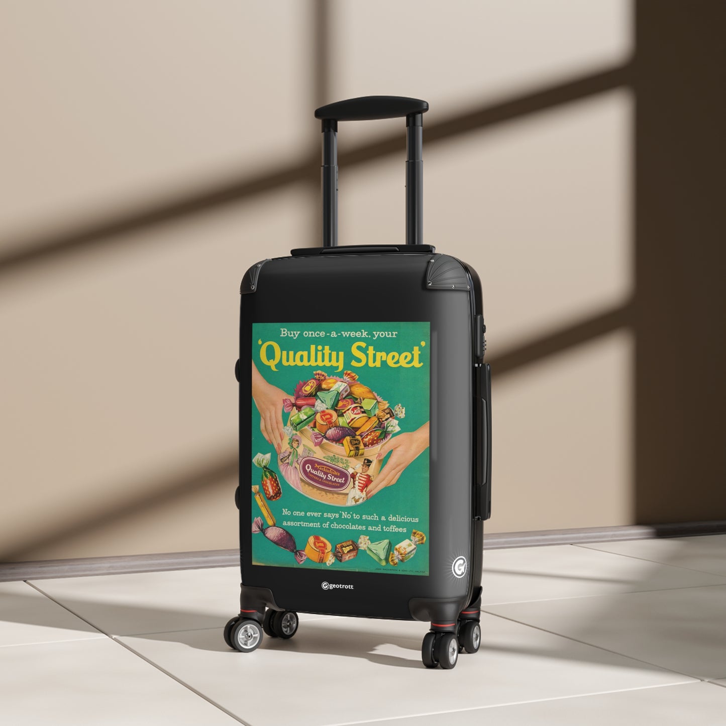 Quality Street Chocolates and Toffees Vintage Posters Retro Ad Luggage Bag Rolling Suitcase Spinner