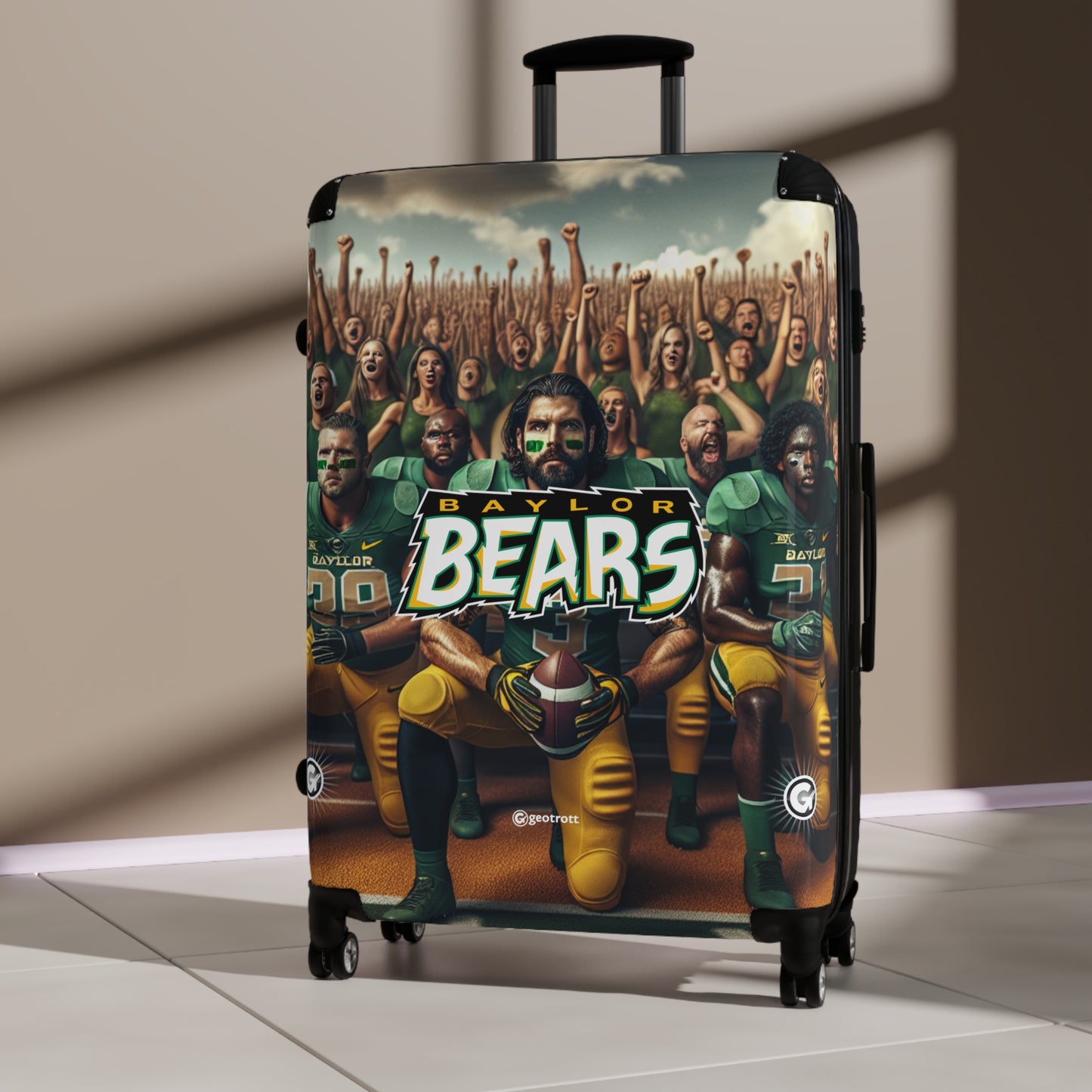 Baylor University Bears Football Team Luggage Bag Rolling Suitcase Spinner