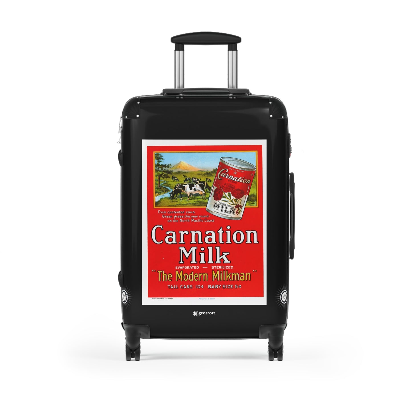 The Modern Milkman Carnation Milk Vintage Posters Retro Ad Luggage Bag Rolling Suitcase Spinner