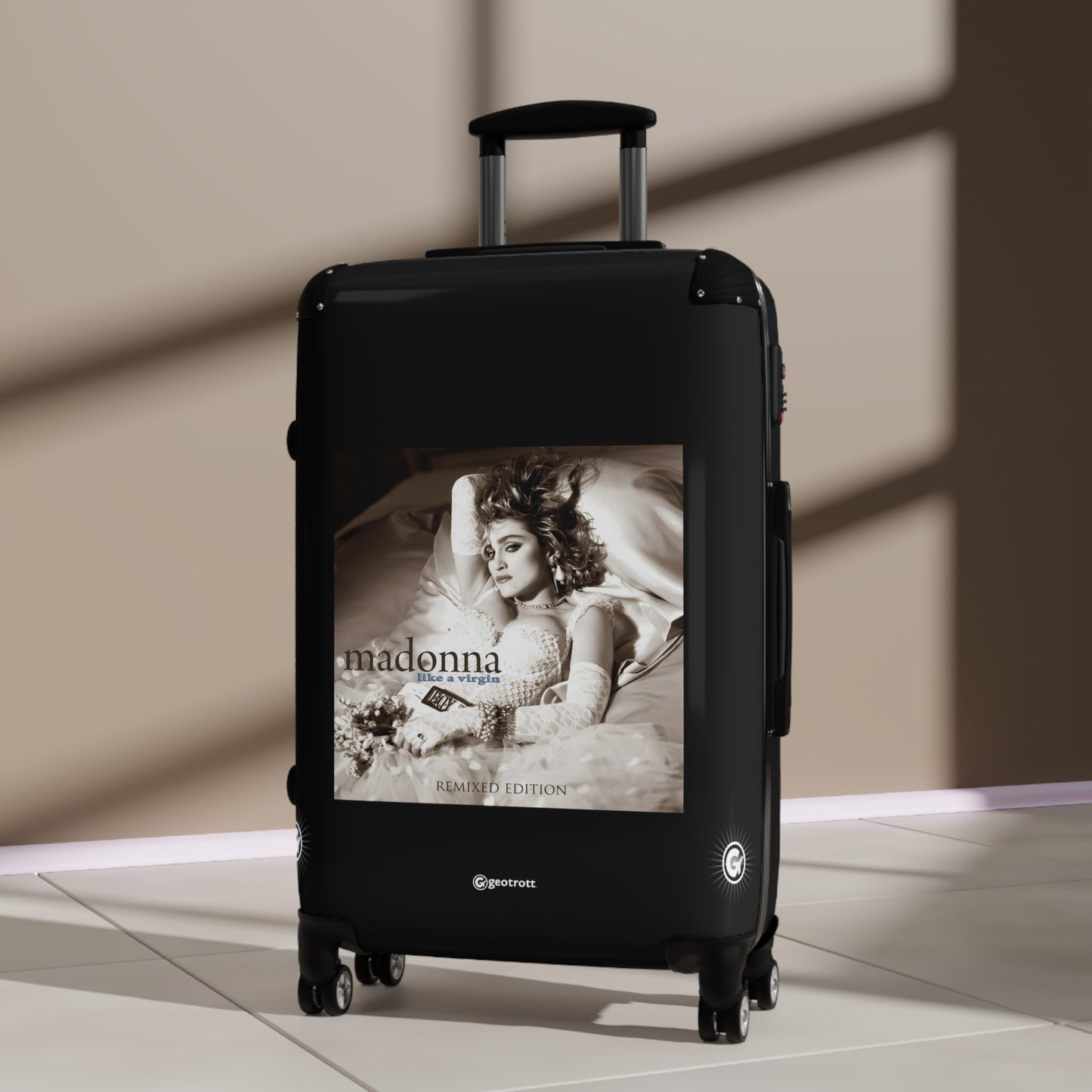 Madonna Like a Virgin Eighties Music Album Luggage Bag Rolling Suitcase Spinner