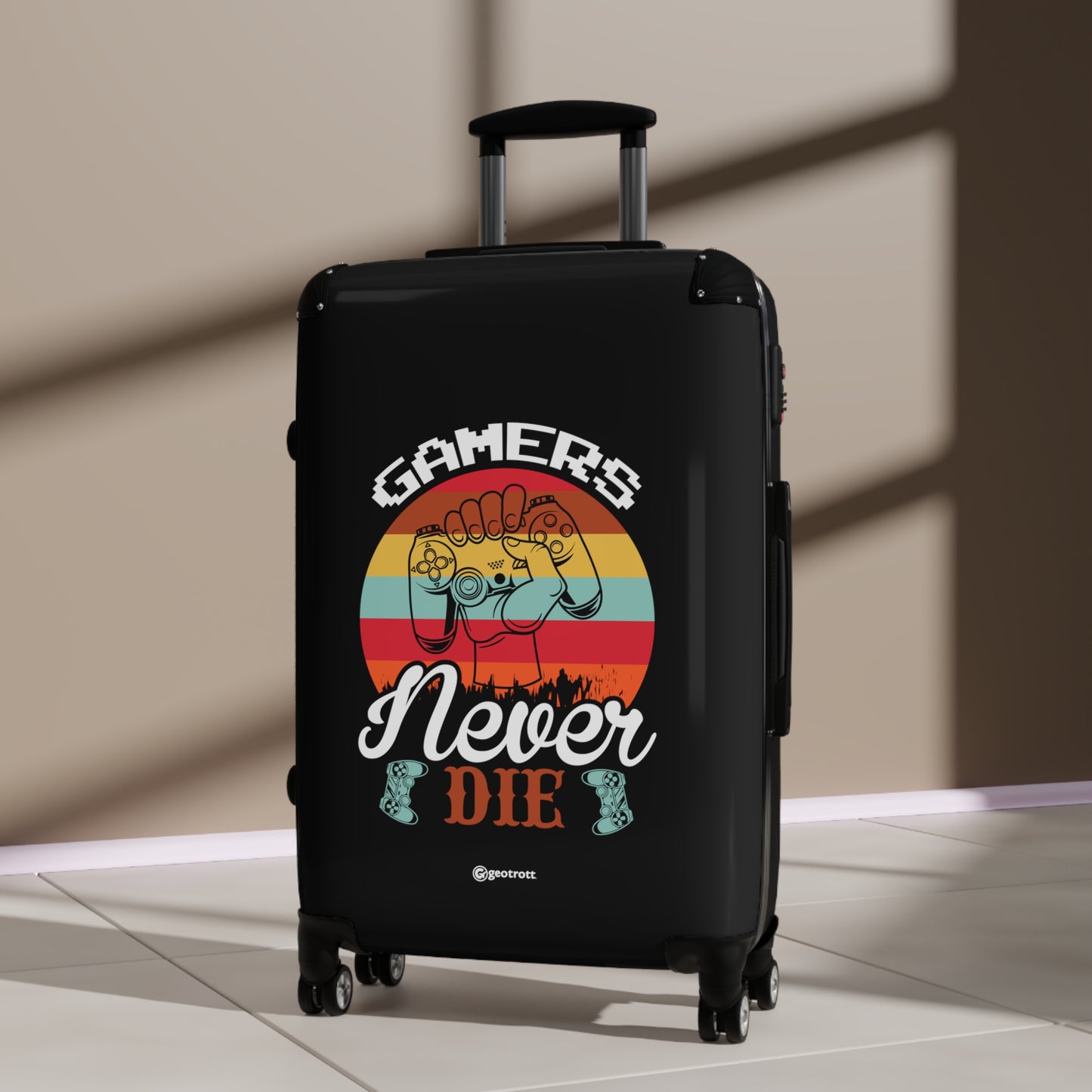 Gamers Never Die Gamer Gaming Suitcase-Bags-Geotrott