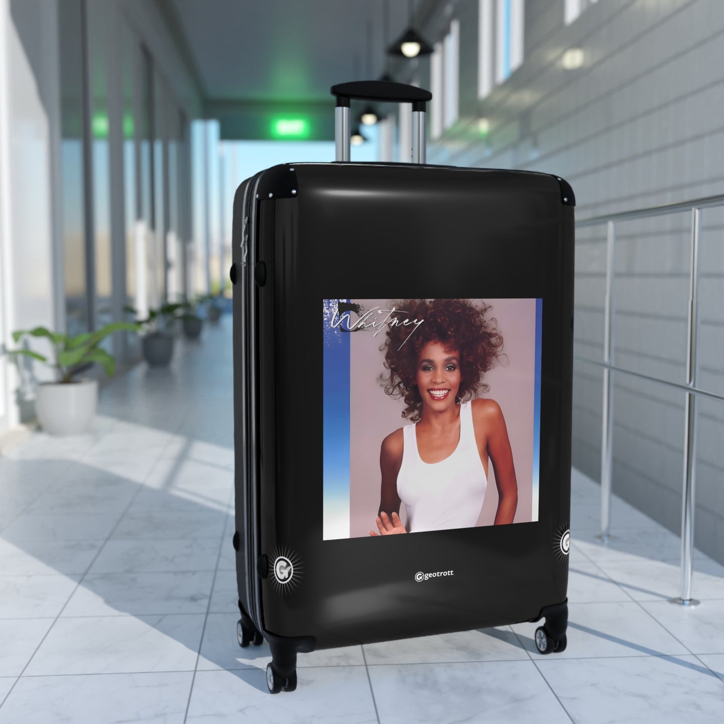 Whitney Houston Whitney Eighties Music Album Luggage Bag Rolling Suitcase Spinner