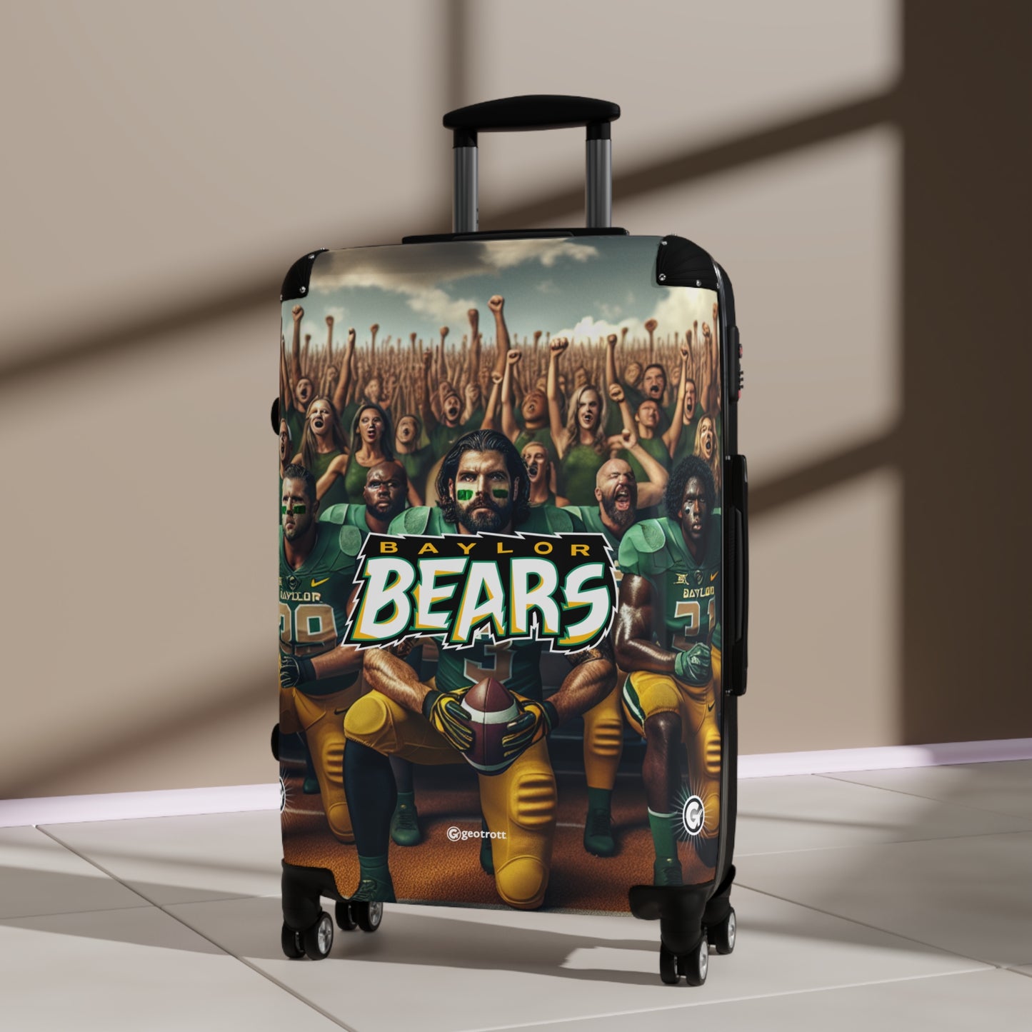 Baylor University Bears Football Team Luggage Bag Rolling Suitcase Spinner