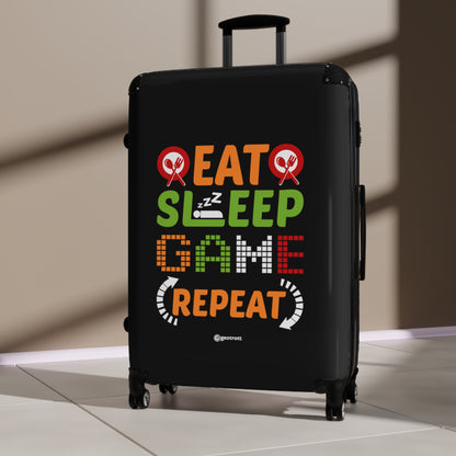 Eat Sleep Game Repeat Gamer Gaming Suitcase-Bags-Geotrott