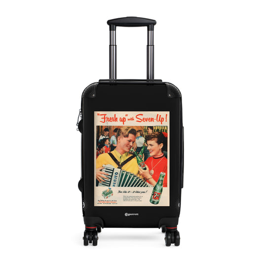 Fresh up with 7Up Soda Drink Vintage Posters Retro Ad Luggage Bag Rolling Suitcase Spinner