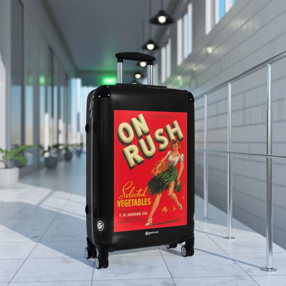 On Rush Selected Vegetables Vintage Posters Retro Ad Luggage Bag Rolling Suitcase Spinner