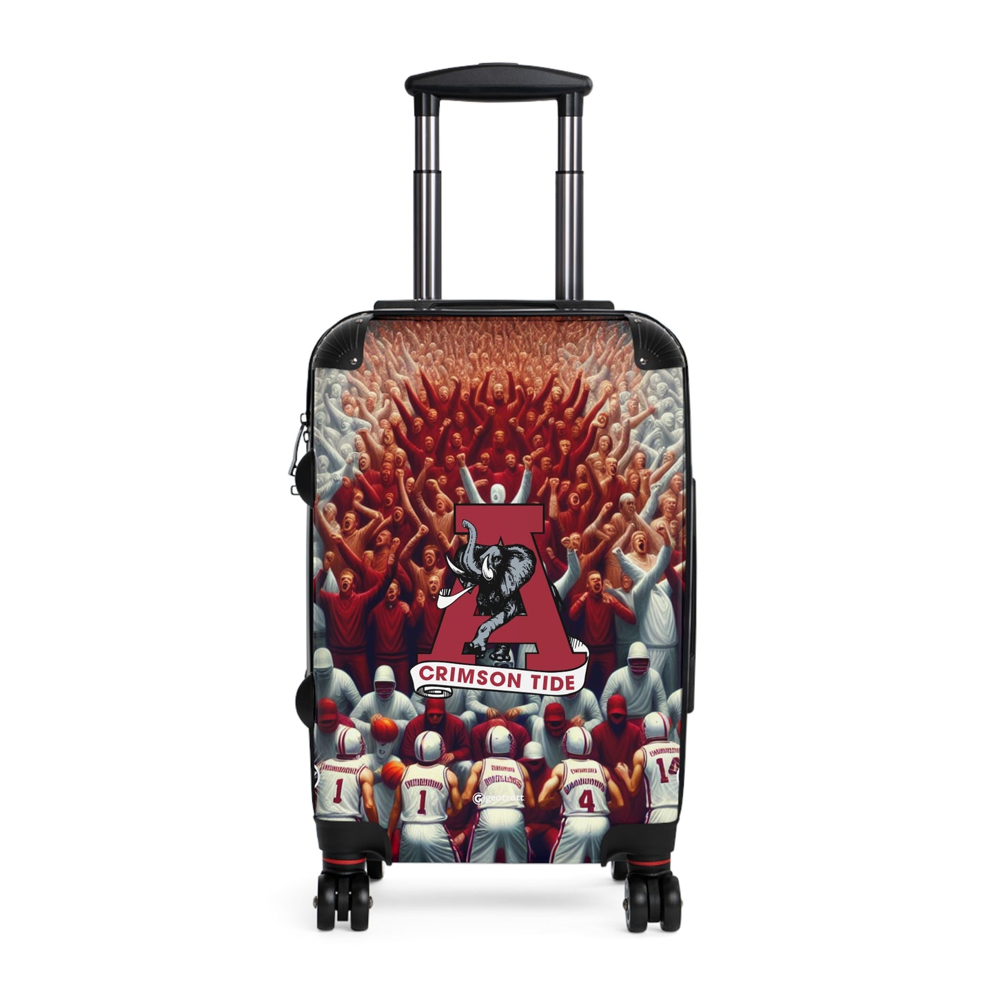 Alabama Crimson Tide Big Al College Team Luggage Bag Rolling Suitcase Spinner