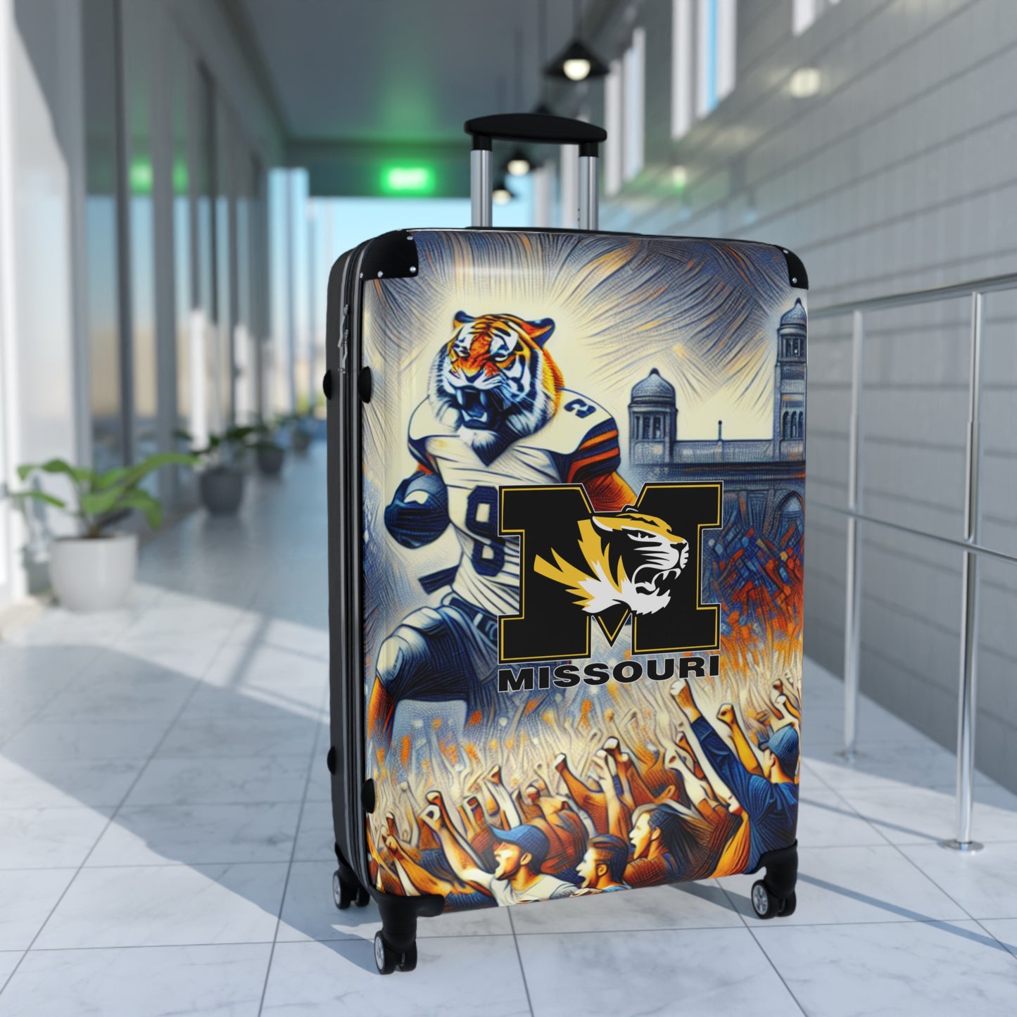 Missouri State University Tigers Football Team Luggage Bag Rolling Suitcase Spinner