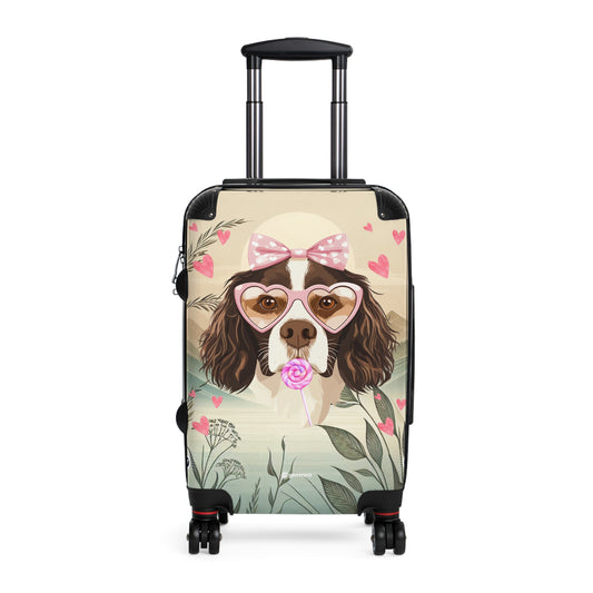 Heartfelt Springer Spaniel Puppy Travels Luggage Bag Rolling Suitcase Spinner