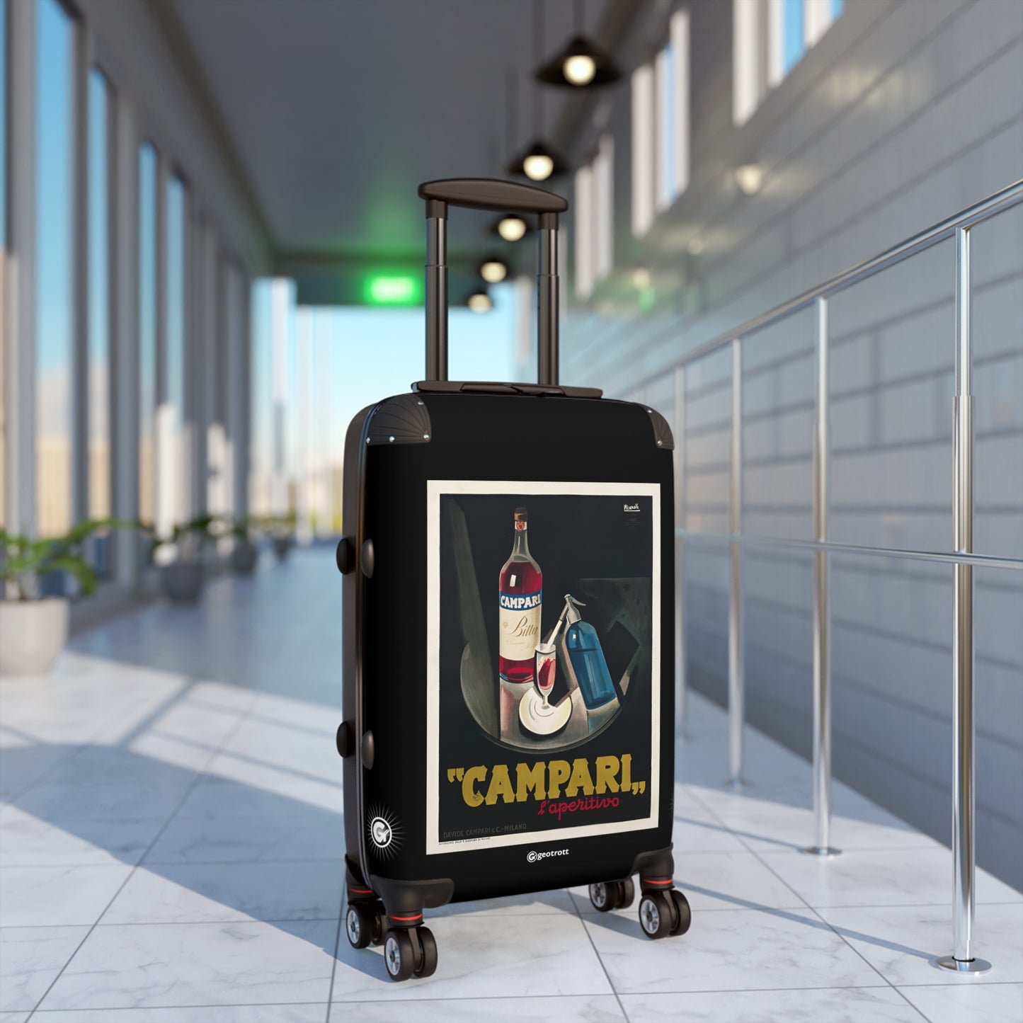 Laperitivo Campari Vintage Posters Retro Ad Luggage Bag Rolling Suitcase Spinner