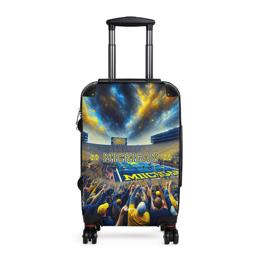 Michigan State University Wolverines Football Team Luggage Bag Rolling Suitcase Spinner