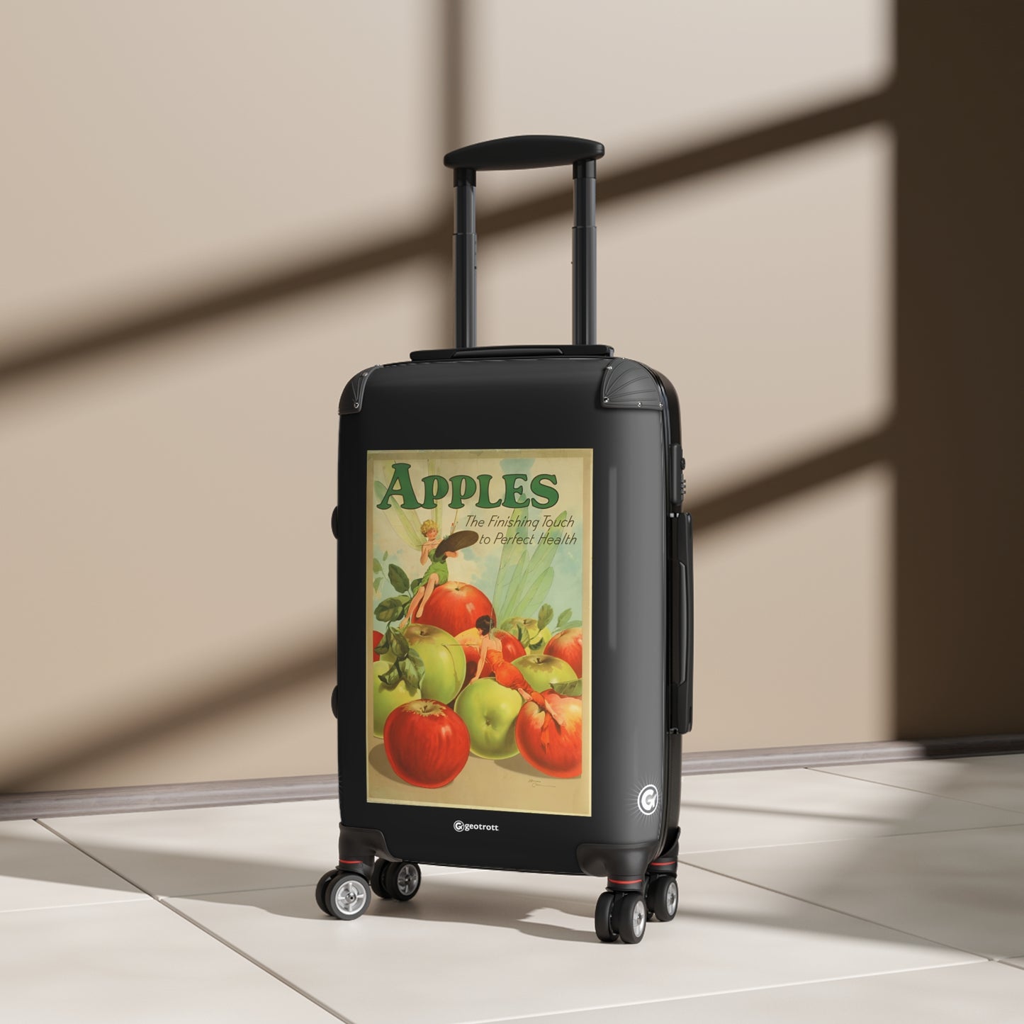 Apples The Finishing Touch to Perfect Health Vintage Posters Retro Ad Luggage Bag Rolling Suitcase Spinner