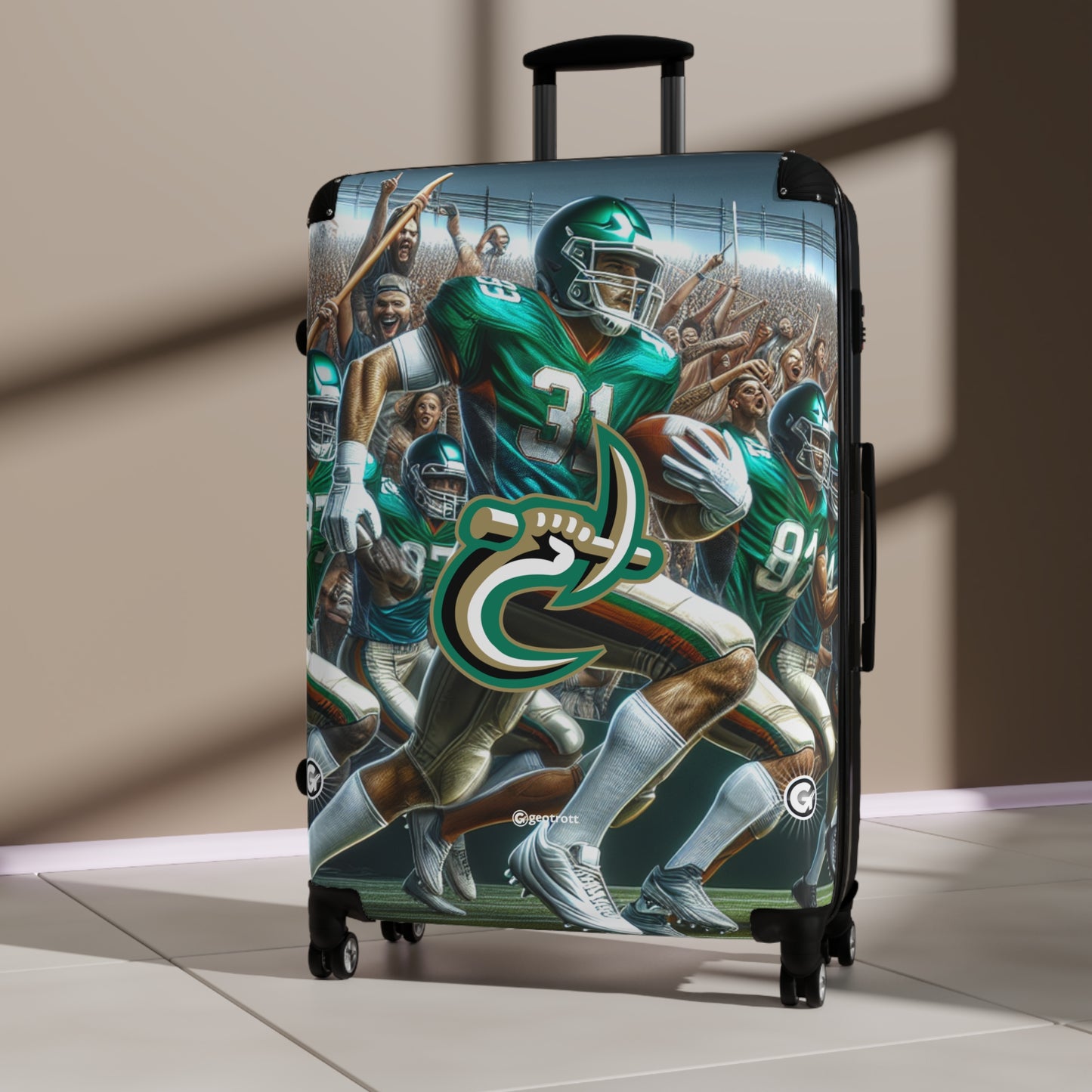 University of North Carolina Charlotte 49ers Football Team Luggage Bag Rolling Suitcase Spinner