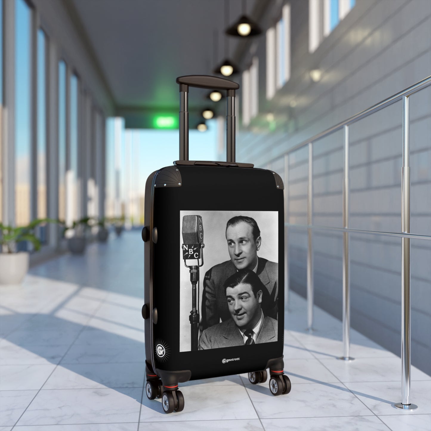 Abbott and Costello, comprising Bud Abbott and Lou Costello Vaudeville Radio Film and TV 20TH CENTURY Photos Luggage Bag Rolling Suitcase Spinner