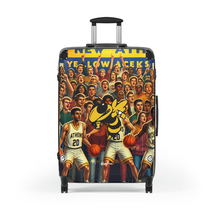 New Athens Yellow Jackets Varsity Basketball Team Luggage Bag Rolling Suitcase Spinner