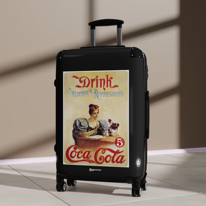 Drink Delicious Refreshing Coca-Cola Vintage Posters Retro Ad Luggage Bag Rolling Suitcase Spinner