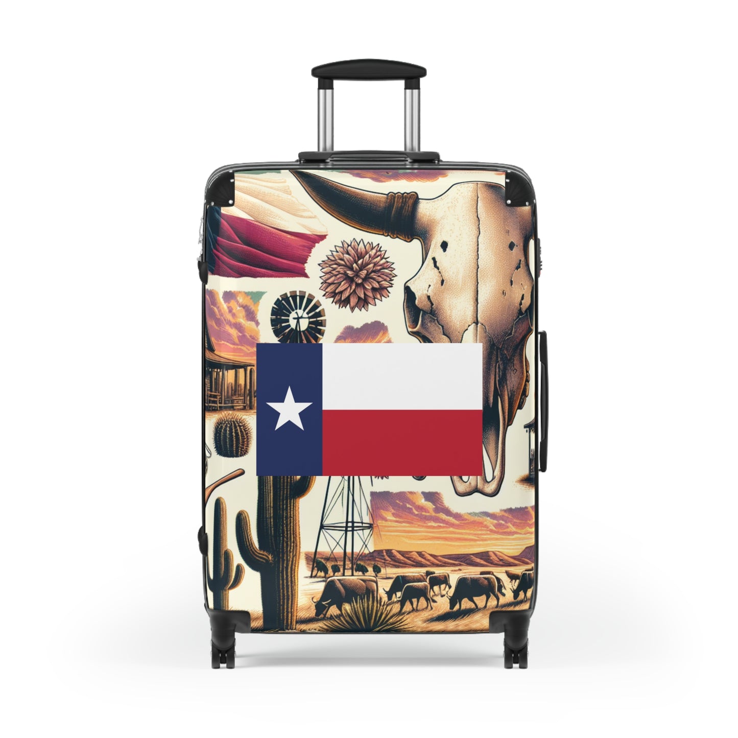 TEXAS USA STATE FLAGS Luggage Bag Rolling Suitcase Spinner