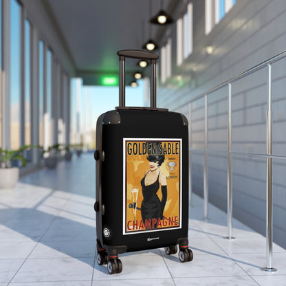 Champagne Golden Sable Vintage Posters Retro Ad Luggage Bag Rolling Suitcase Spinner