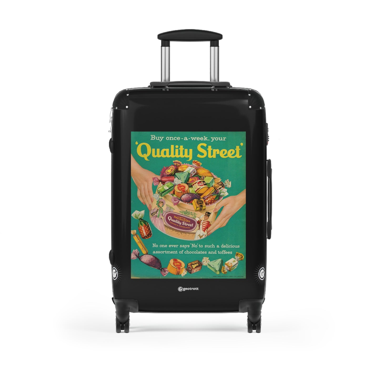 Quality Street Chocolates and Toffees Vintage Posters Retro Ad Luggage Bag Rolling Suitcase Spinner