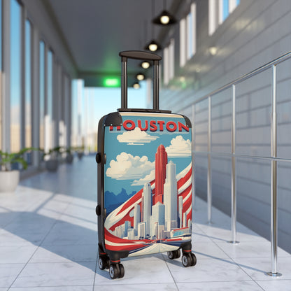 Houston Rising: Vintage Travel Poster, Skyline Art Vintage Travel Poster