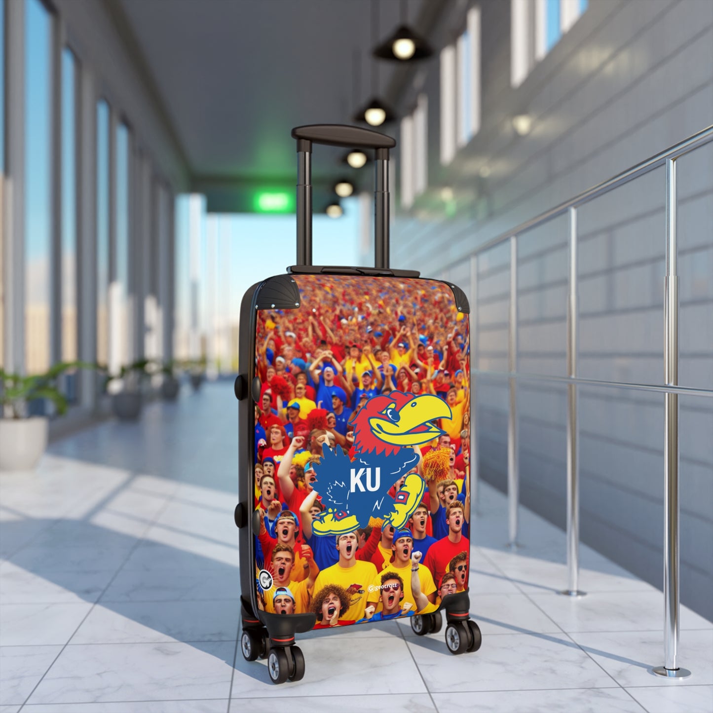 Kansas University Jayhawks College Team Luggage Bag Rolling Suitcase Travel Accessories