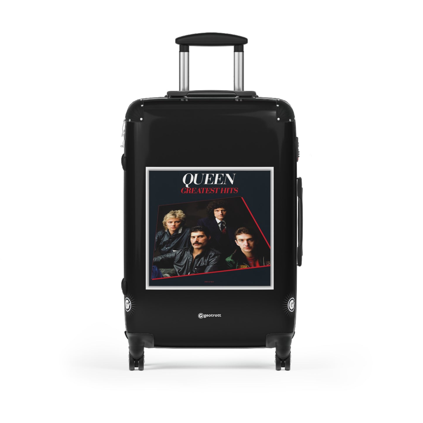 Queen Greatest Hits Eighties Music Album Luggage Bag Rolling Suitcase Spinner