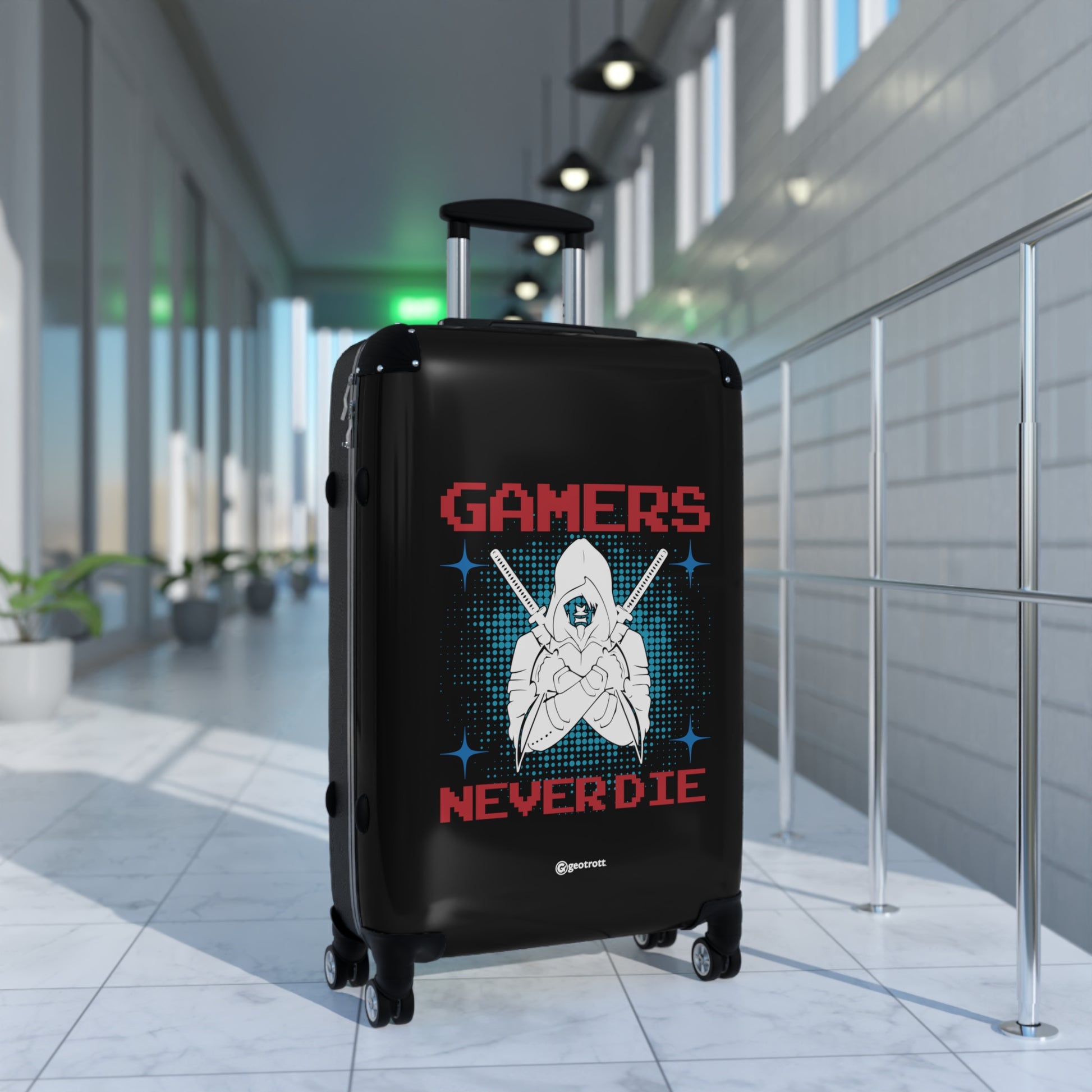 Gamers Never Die 3 Gamer Gaming Suitcase-Bags-Geotrott