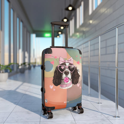 Playful Spaniel Romance Luggage Bag Rolling Suitcase Spinner