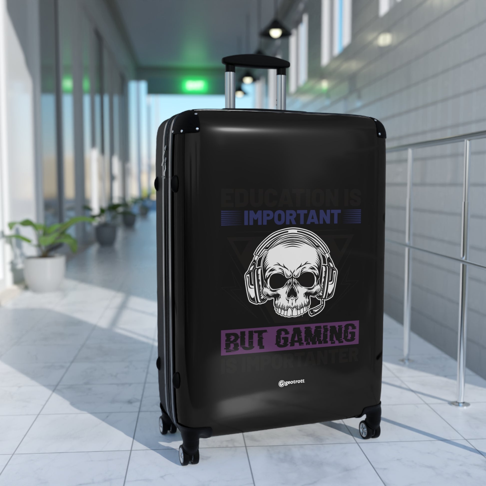 Education is Important but Gaming is Importanter Gamer Gaming Suitcase-Bags-Geotrott