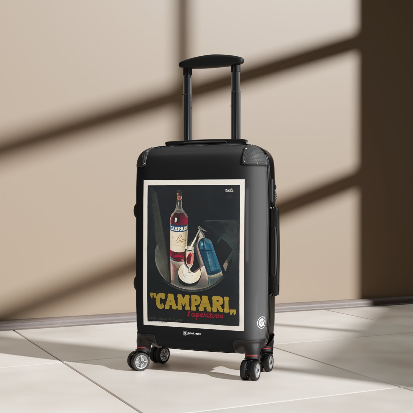 Laperitivo Campari Vintage Posters Retro Ad Luggage Bag Rolling Suitcase Spinner