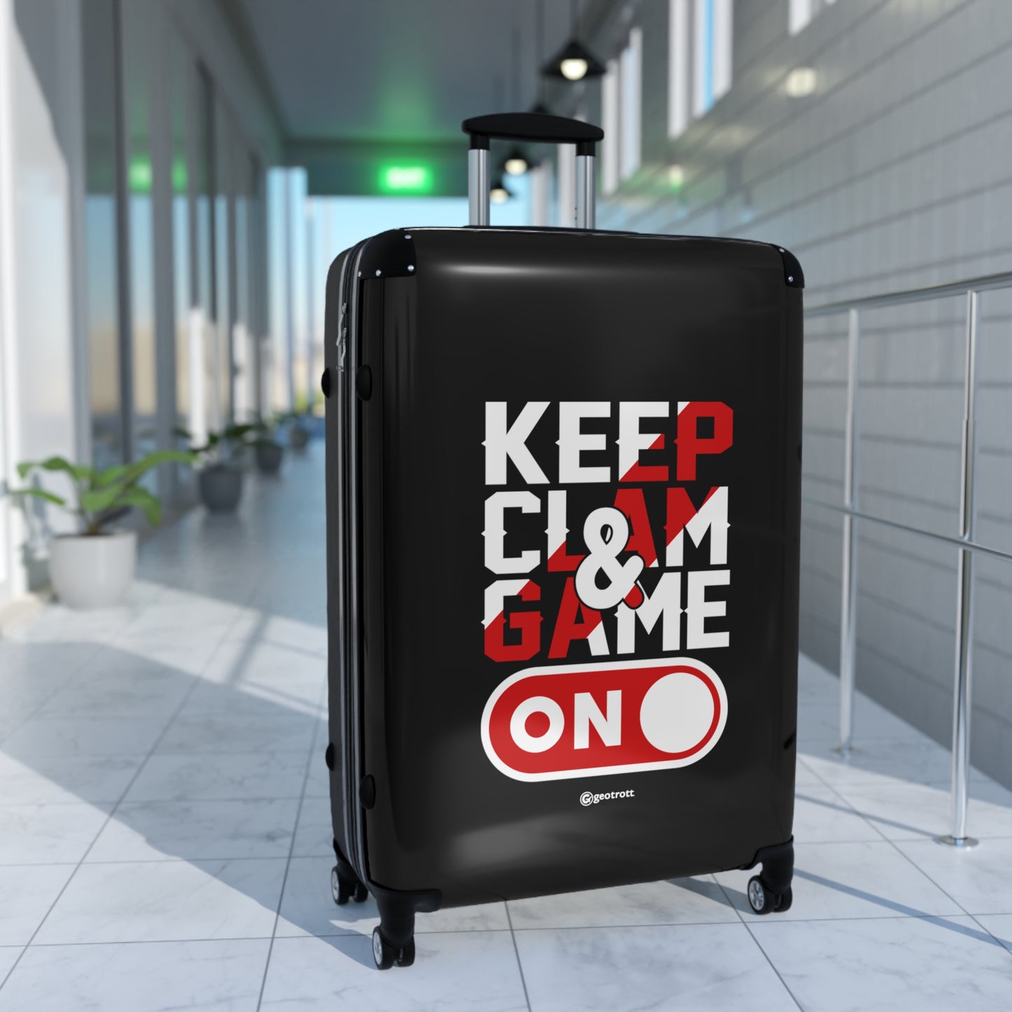 Keep Clam and Game On Gamer Gaming Suitcase-Bags-Geotrott